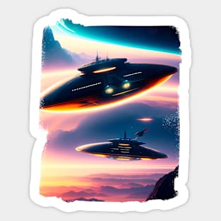 Ufo sighting from a military fighter plane Sticker